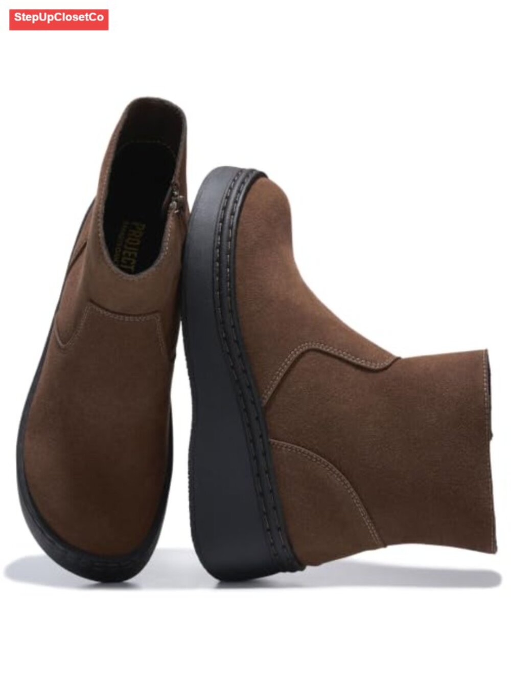 Women's Genuine Leather Platform Ankle Boots Chunky Combat Booties